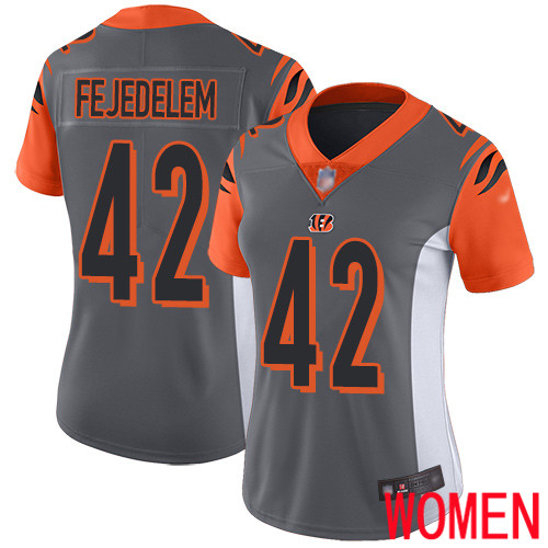 Cincinnati Bengals Limited Silver Women Clayton Fejedelem Jersey NFL Footballl #42 Inverted Legend